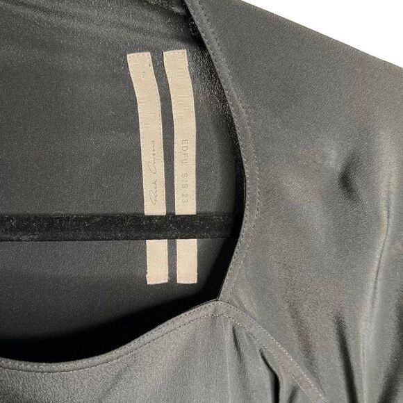 Rick Owens Asymmetric-Design Gathered-Detail Dress Gothic Black Size US 6 - Picture 11 of 13